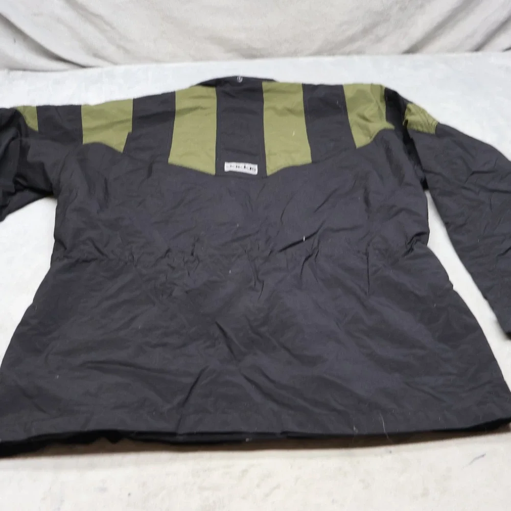 Adidas Jacket Mens Large Black Striped Light Full Zip Wind Rain Parka VTG 90s